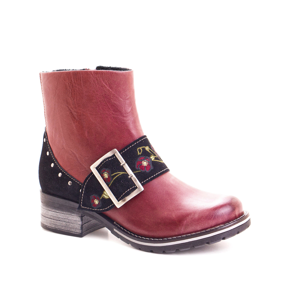 Kamilah Scrunched Leather & Suede Boot