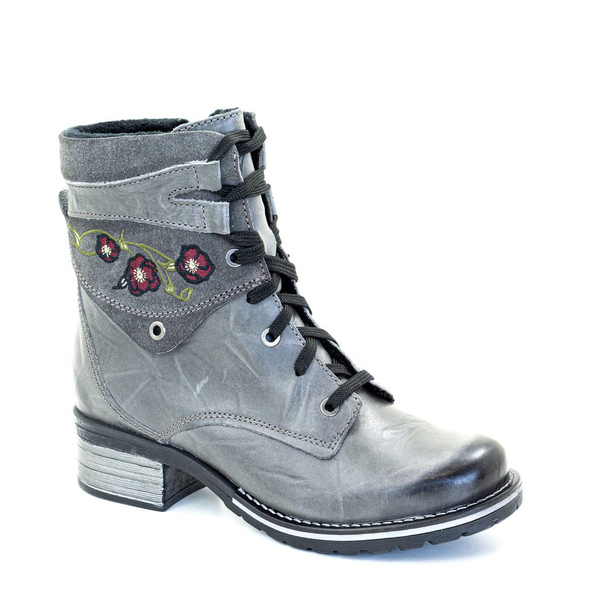 Kara Leather & Embroidery Suede Boot
