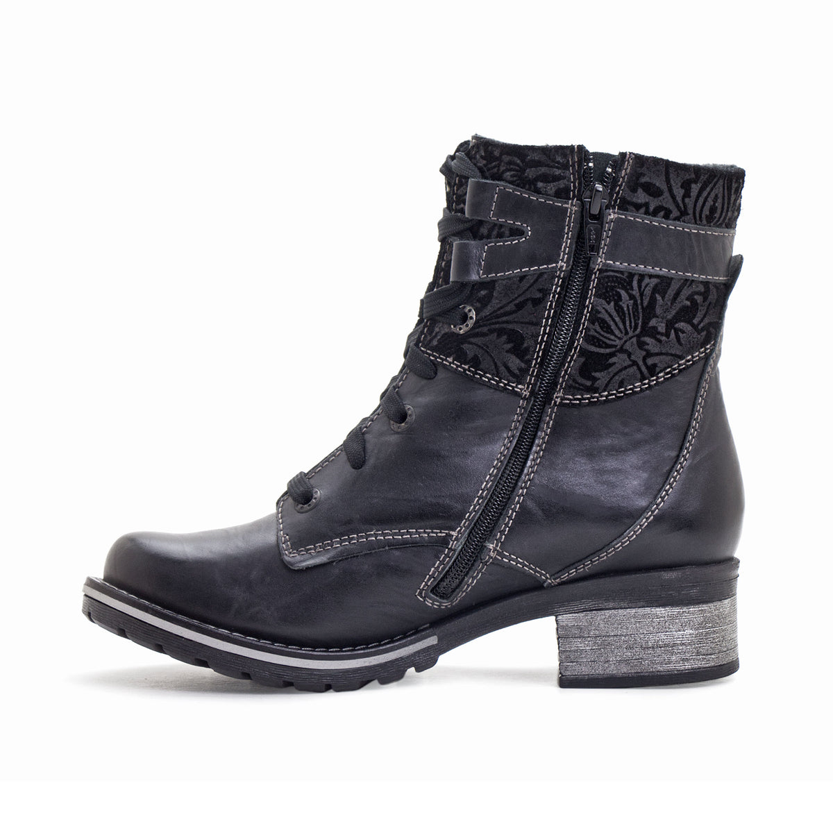 Kara Scrunched Leather & Printed Suede Boot