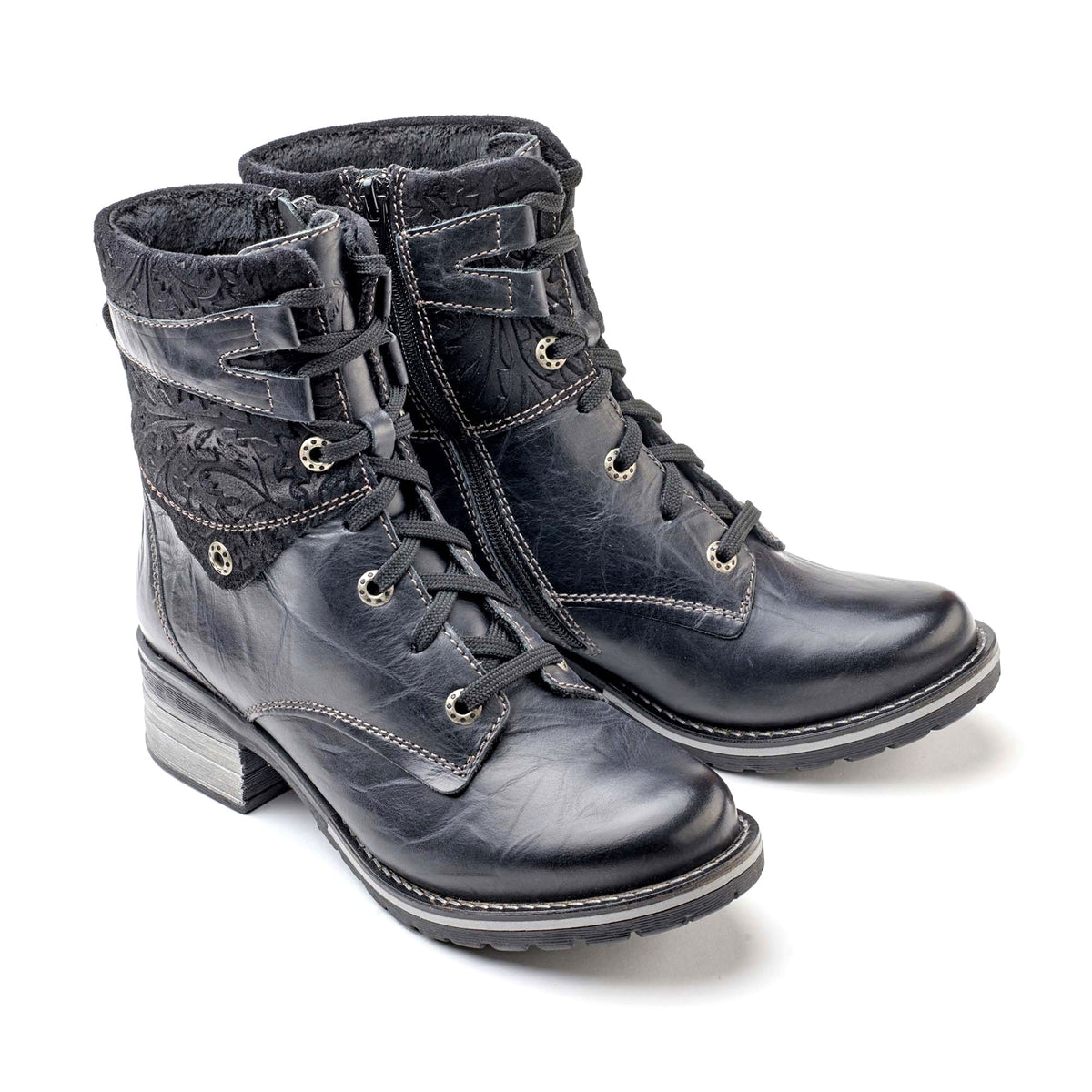 Kara Scrunched Leather & Printed Suede Boot