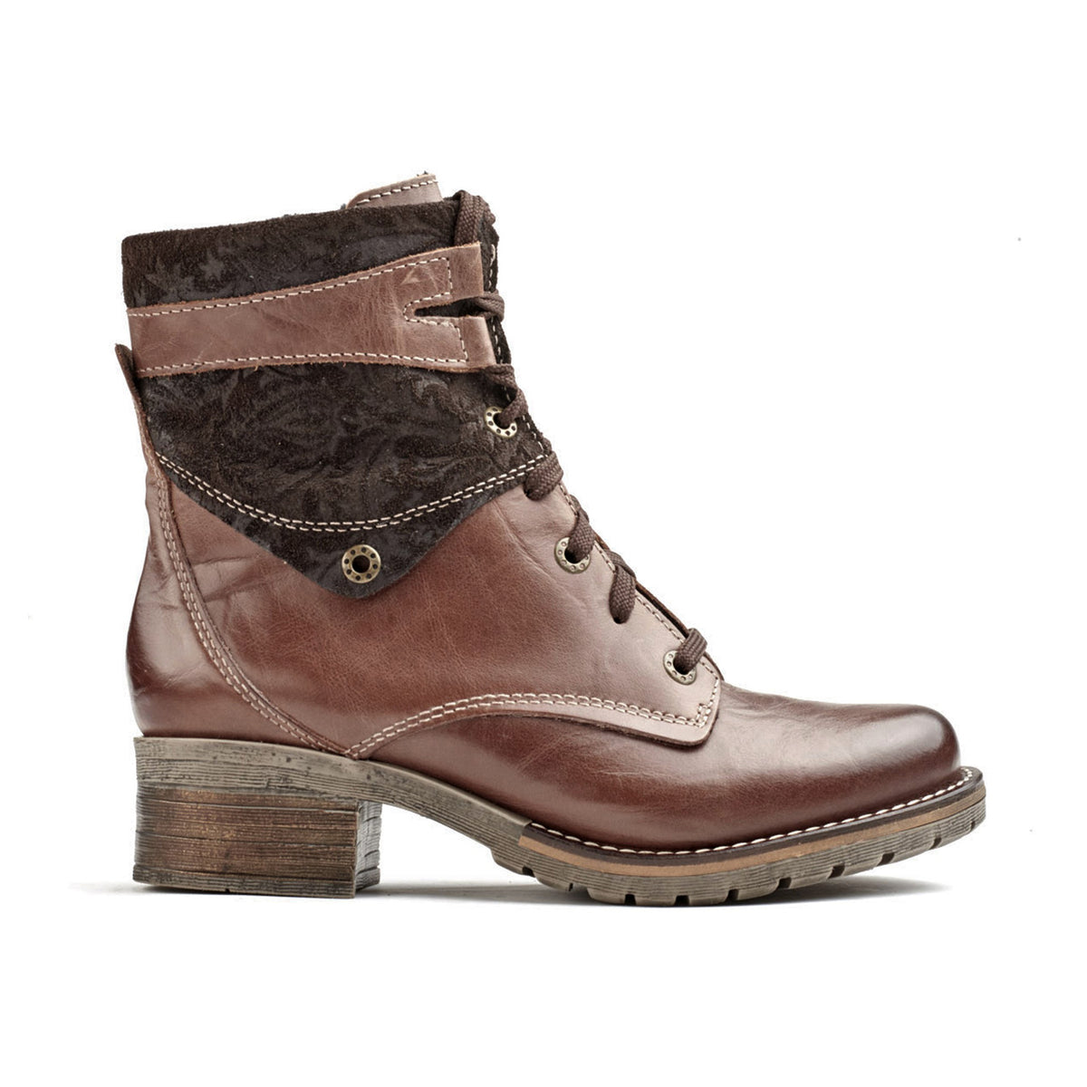 Kara Scrunched Leather & Printed Suede Boot