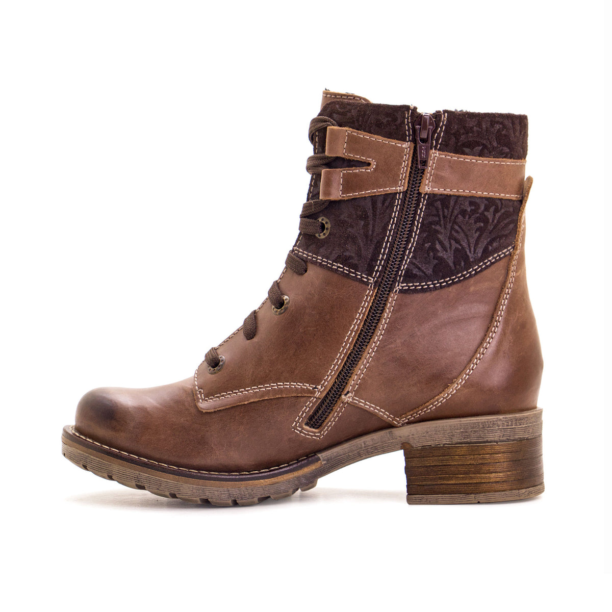 Kara Scrunched Leather & Printed Suede Boot