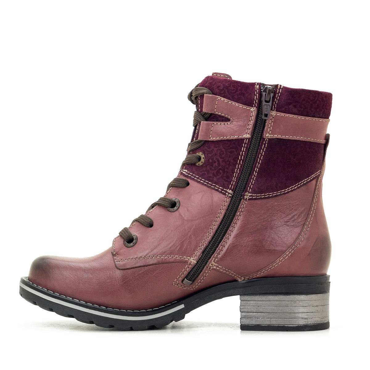 Kara Scrunched Leather & Printed Suede Boot