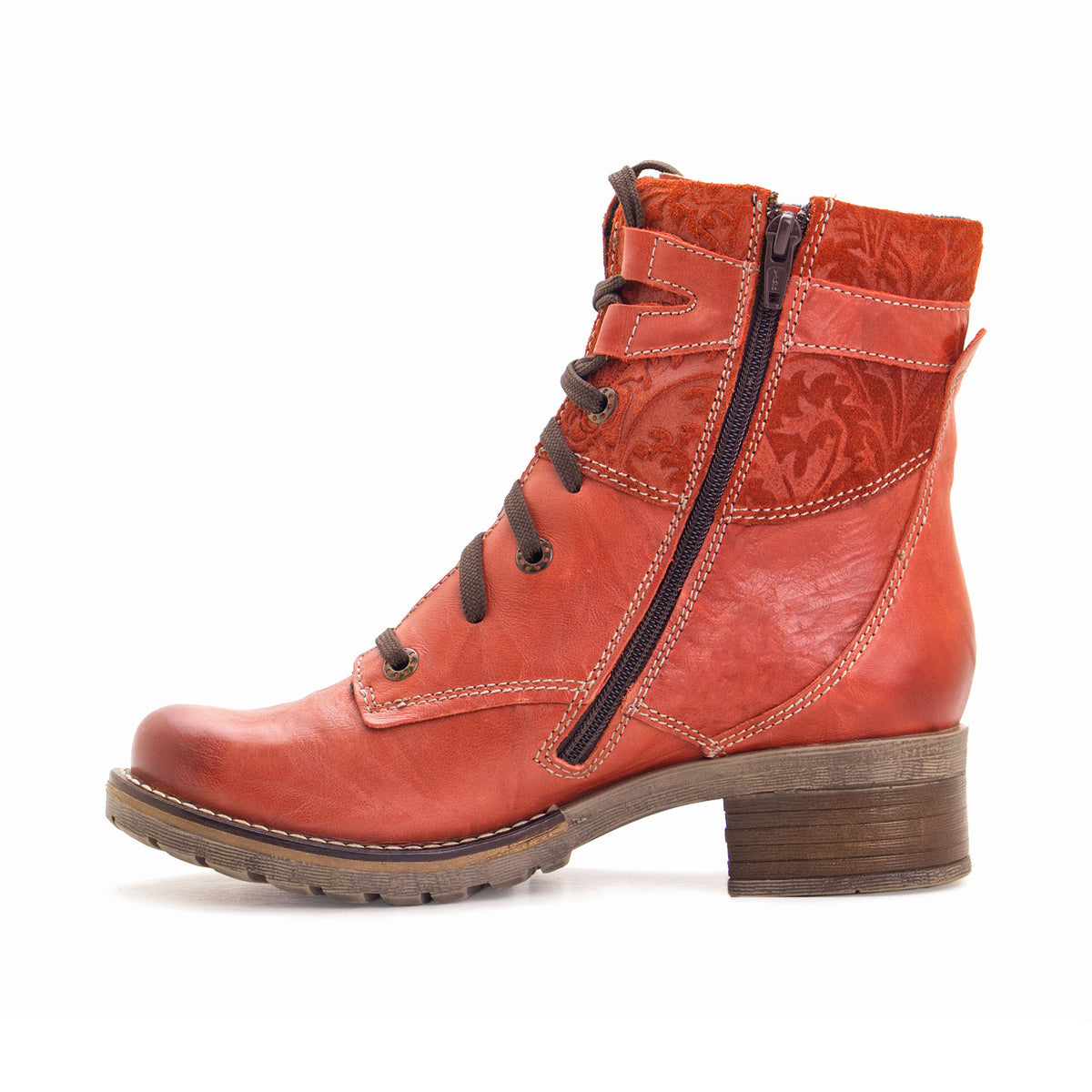 Kara Scrunched Leather & Printed Suede Boot