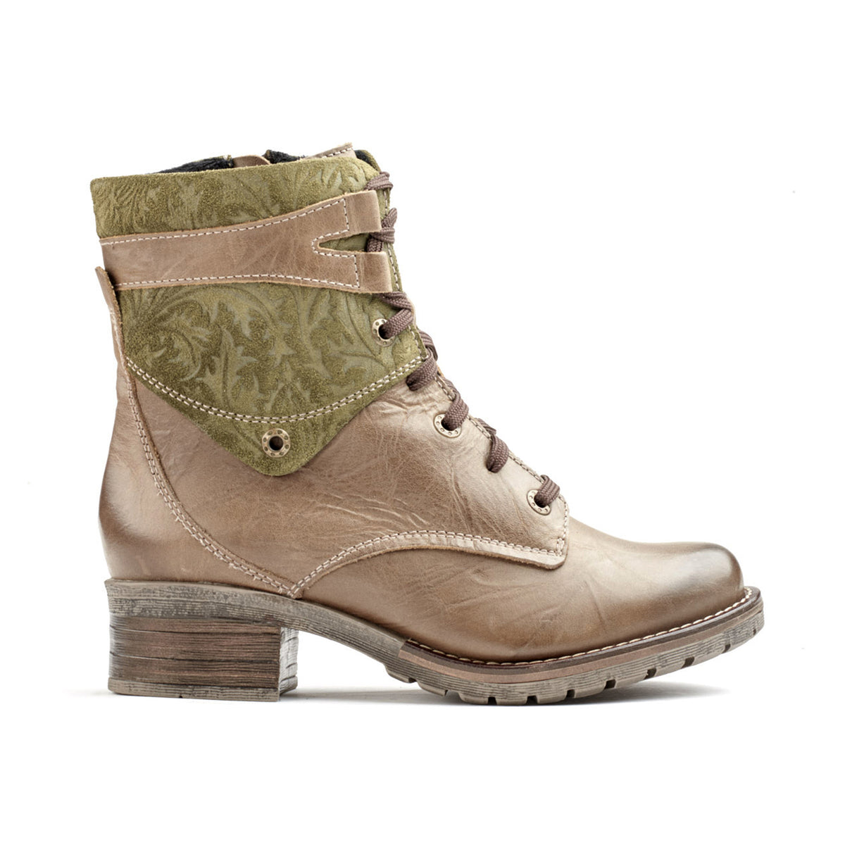 Kara Scrunched Leather & Printed Suede Boot