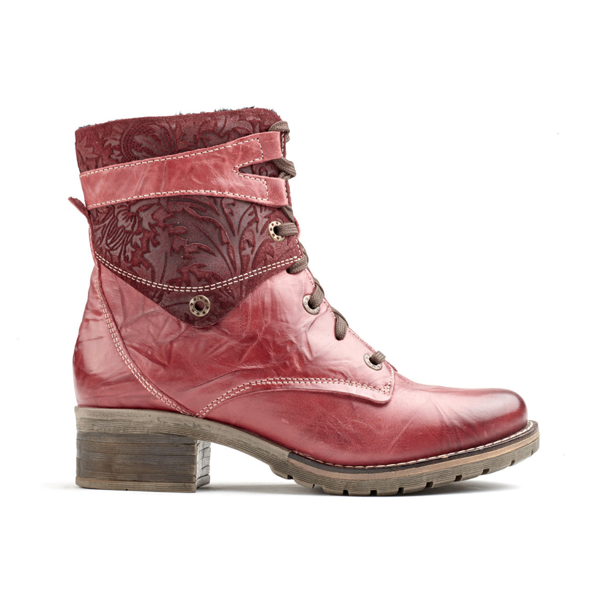 Kara Scrunched Leather & Printed Suede Boot