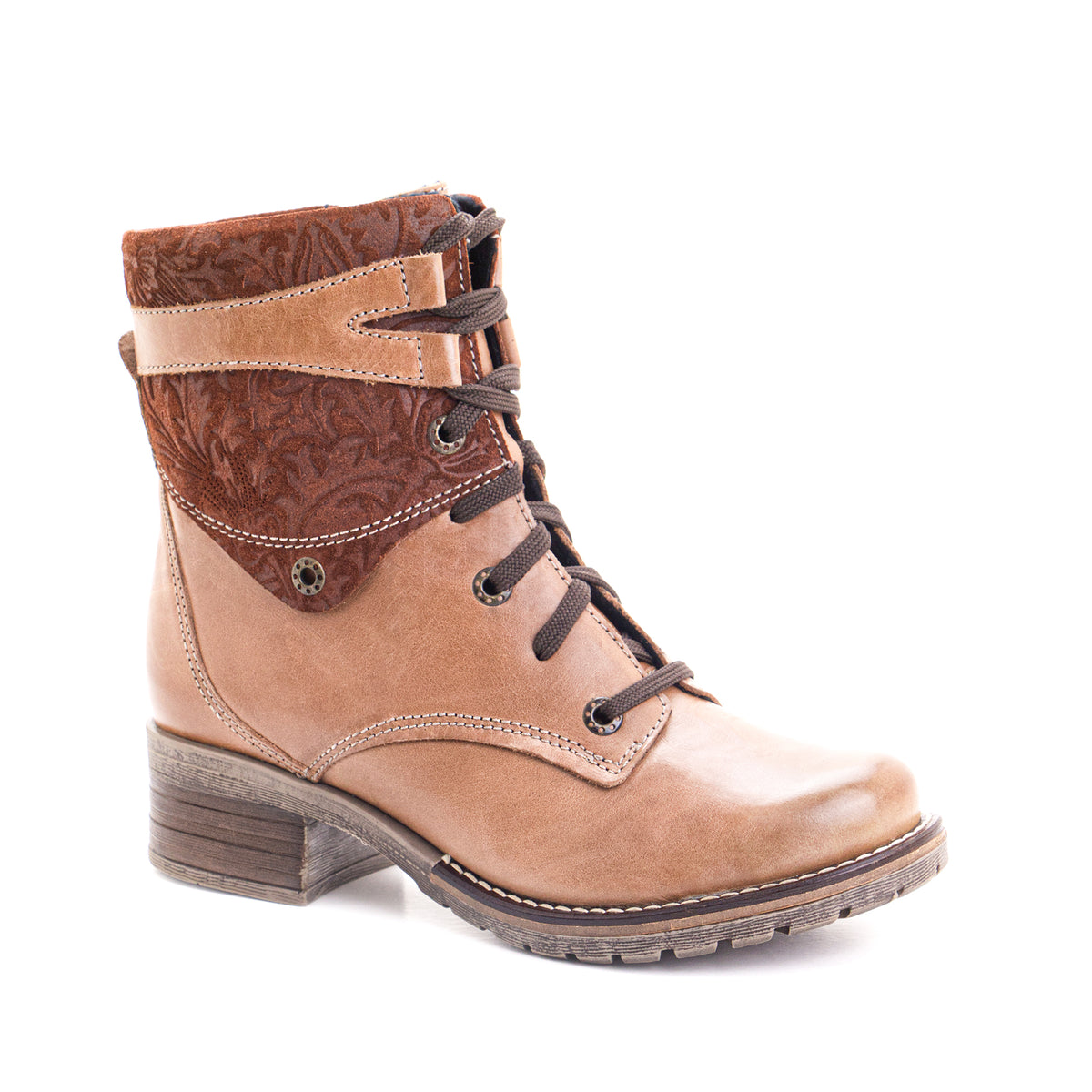 Kara Scrunched Leather & Printed Suede Boot