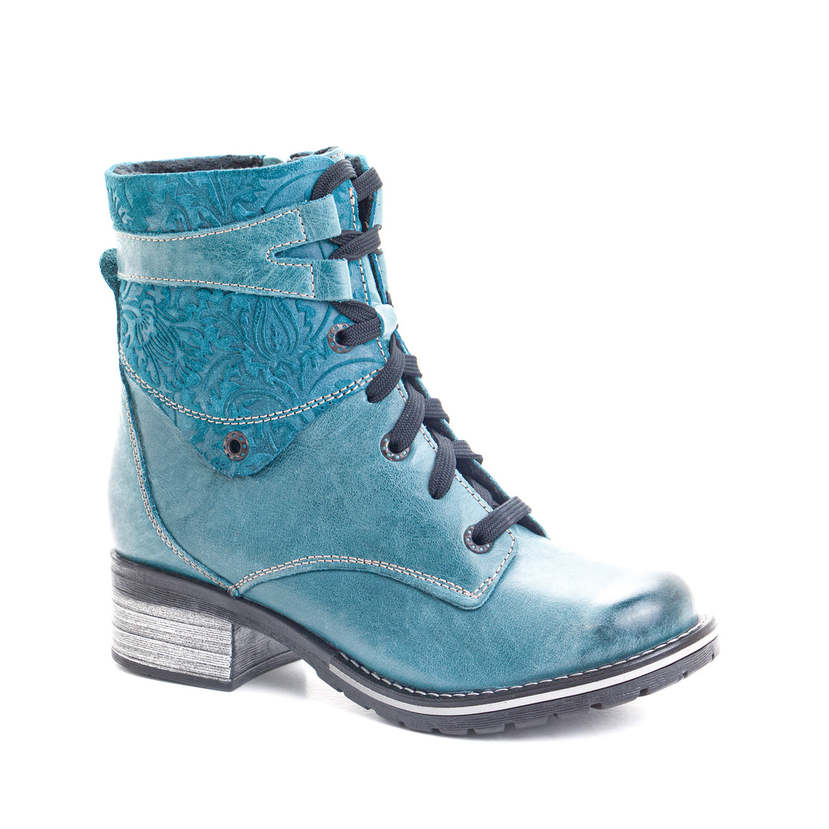 Kara Scrunched Leather & Printed Suede Boot