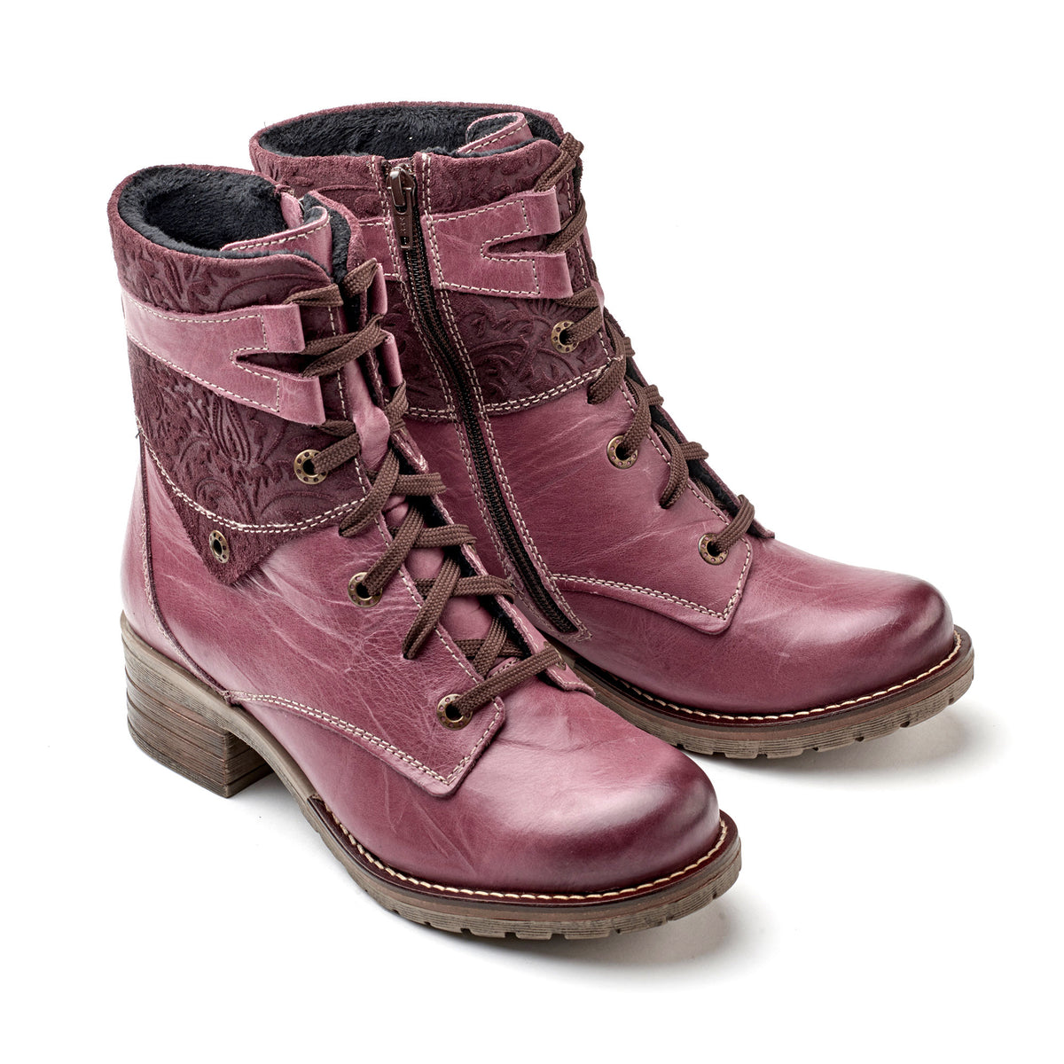 Kara Scrunched Leather & Printed Suede Boot