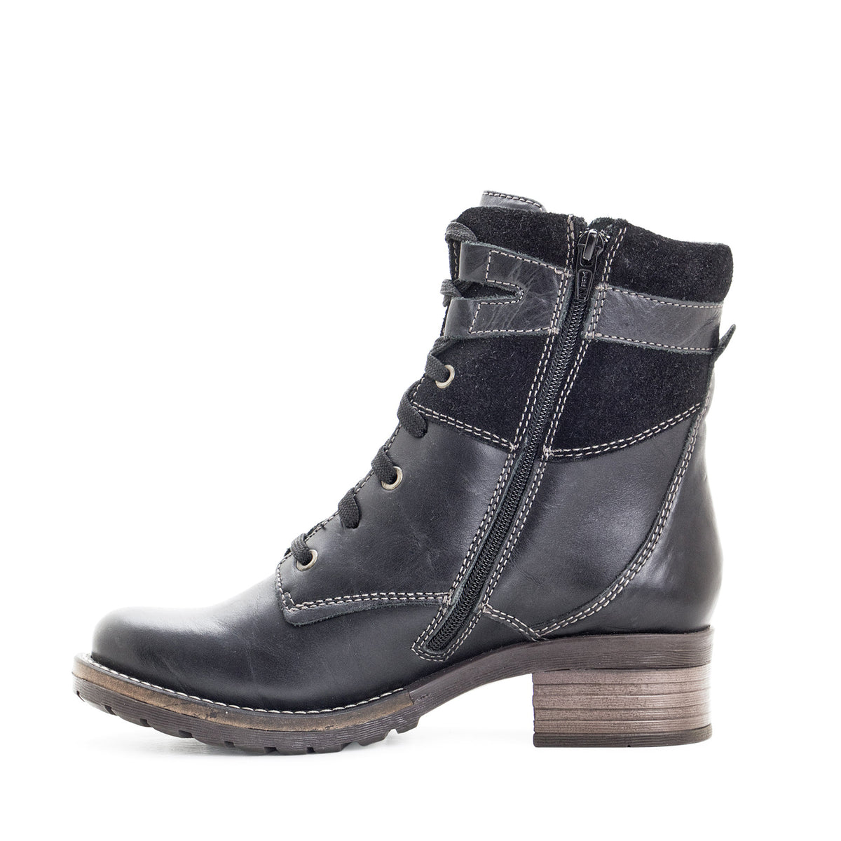 Kara Scrunched Leather & Suede Boot