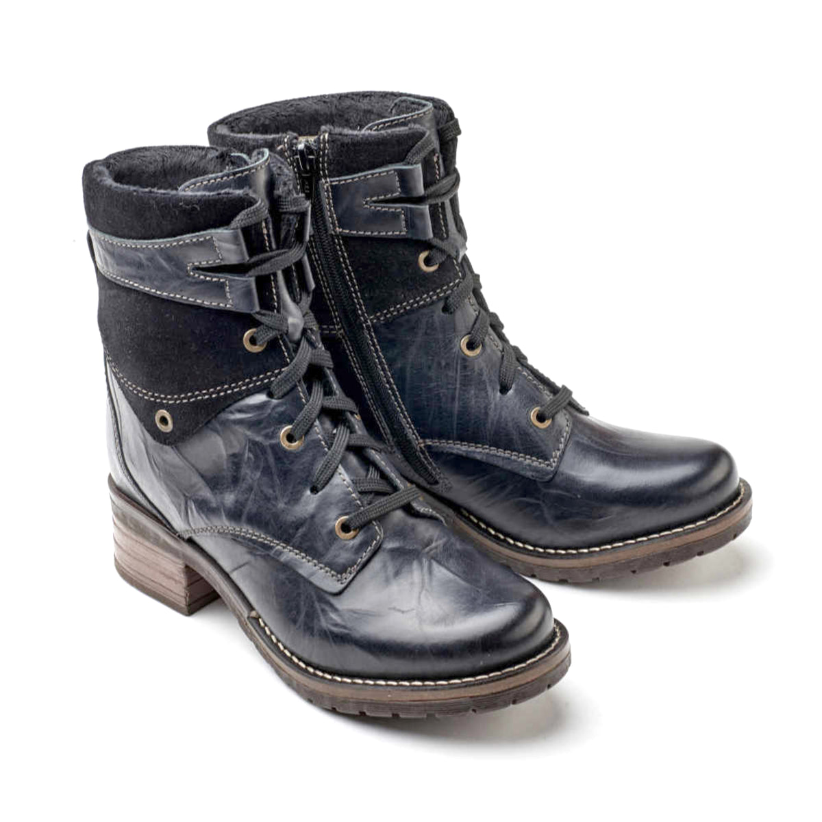 Kara Scrunched Leather & Suede Boot