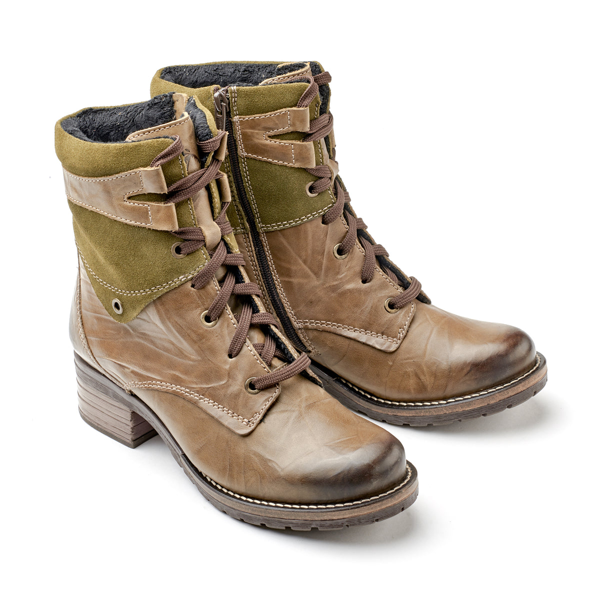 Kara Scrunched Leather & Suede Boot