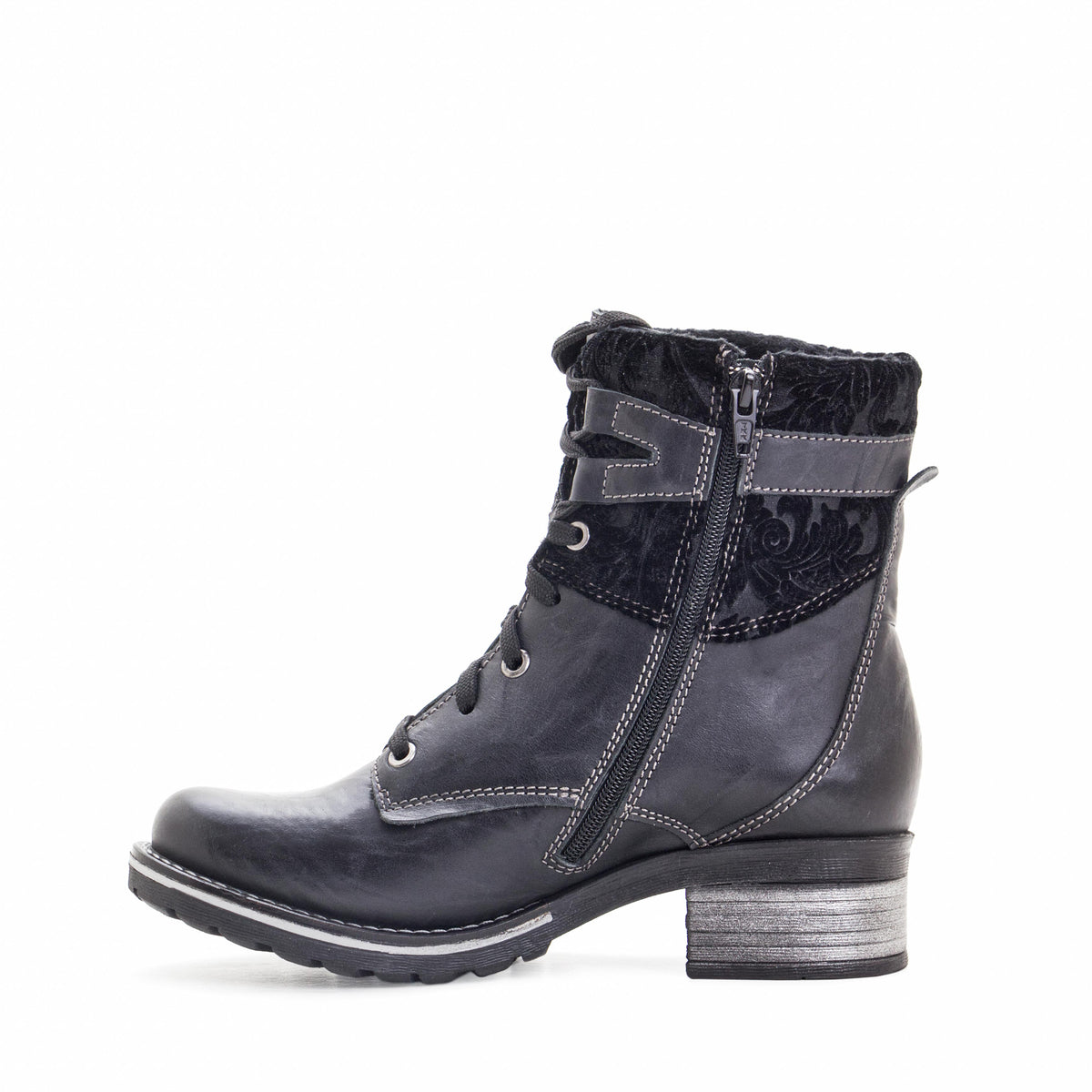 Kara Leather & Velvet Boot