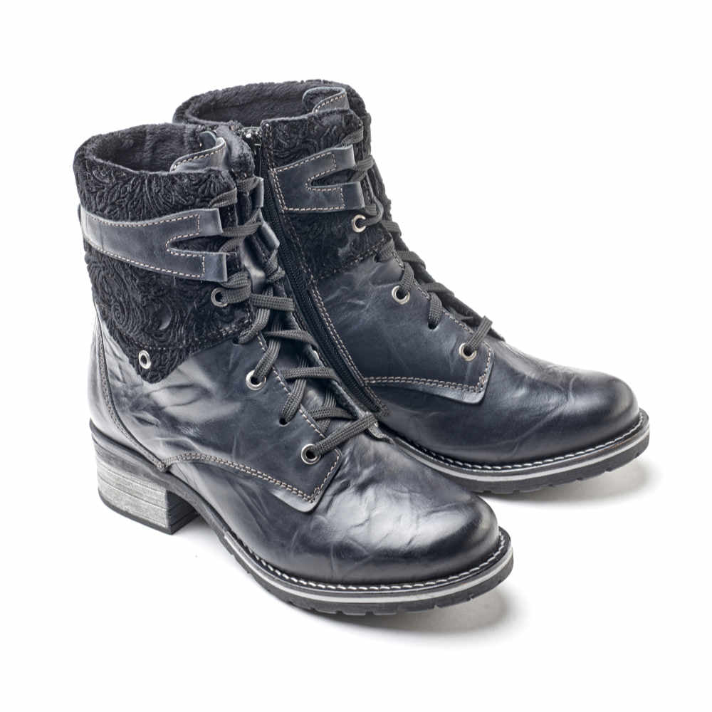 Kara Leather & Velvet Boot