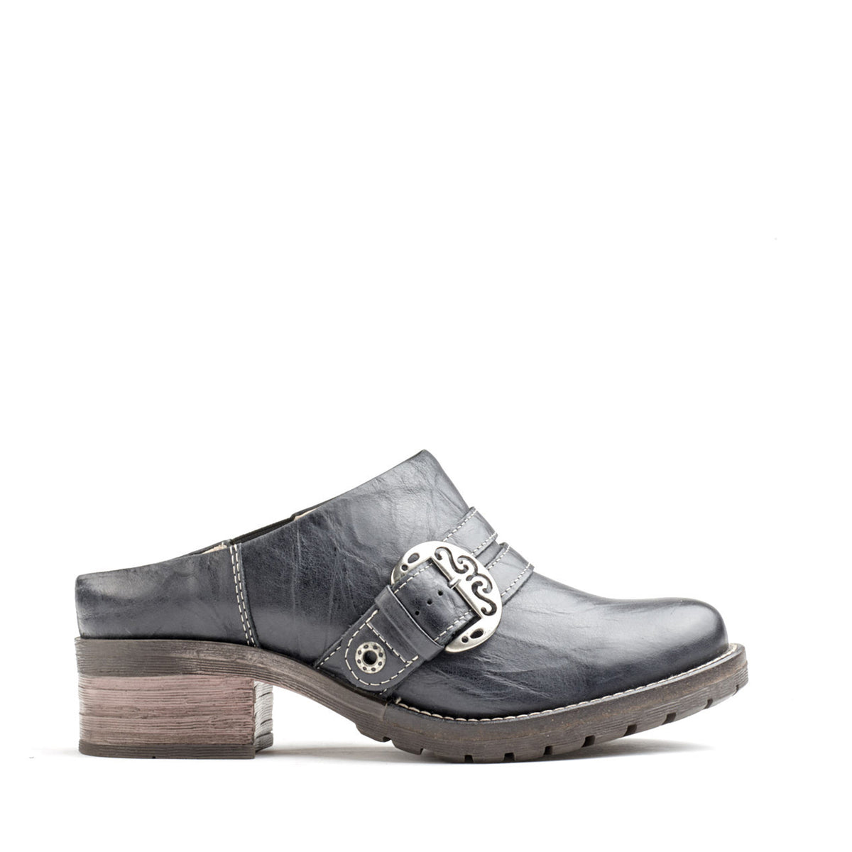 Karina Scrunched Leather Clog Mule