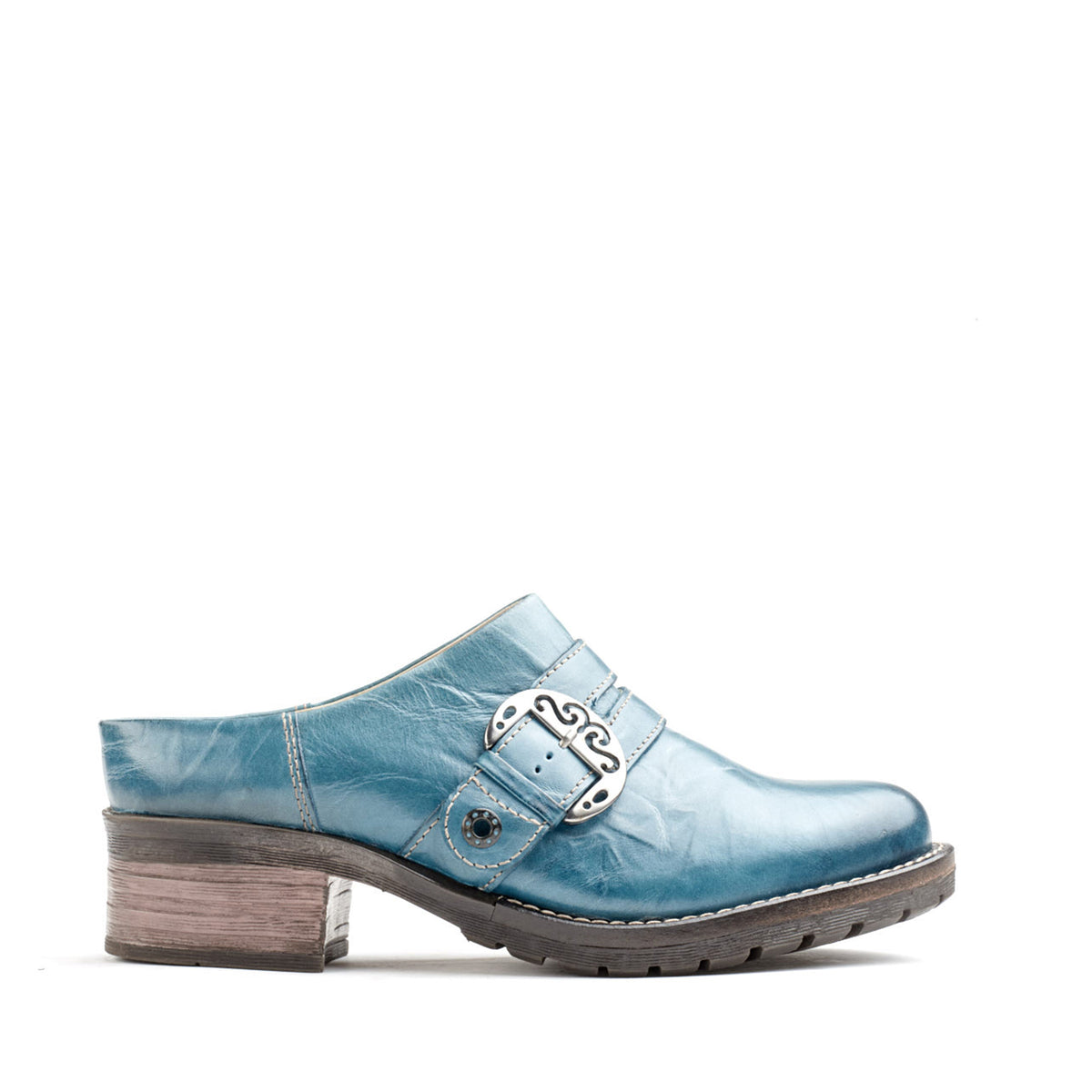 Karina Scrunched Leather Clog Mule