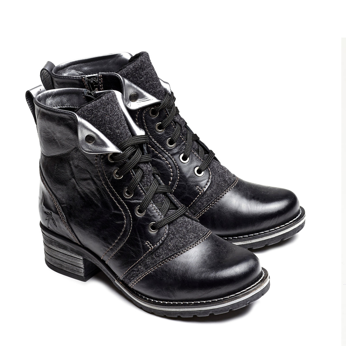 Karissa Burel Scrunched Leather & Suede Boot