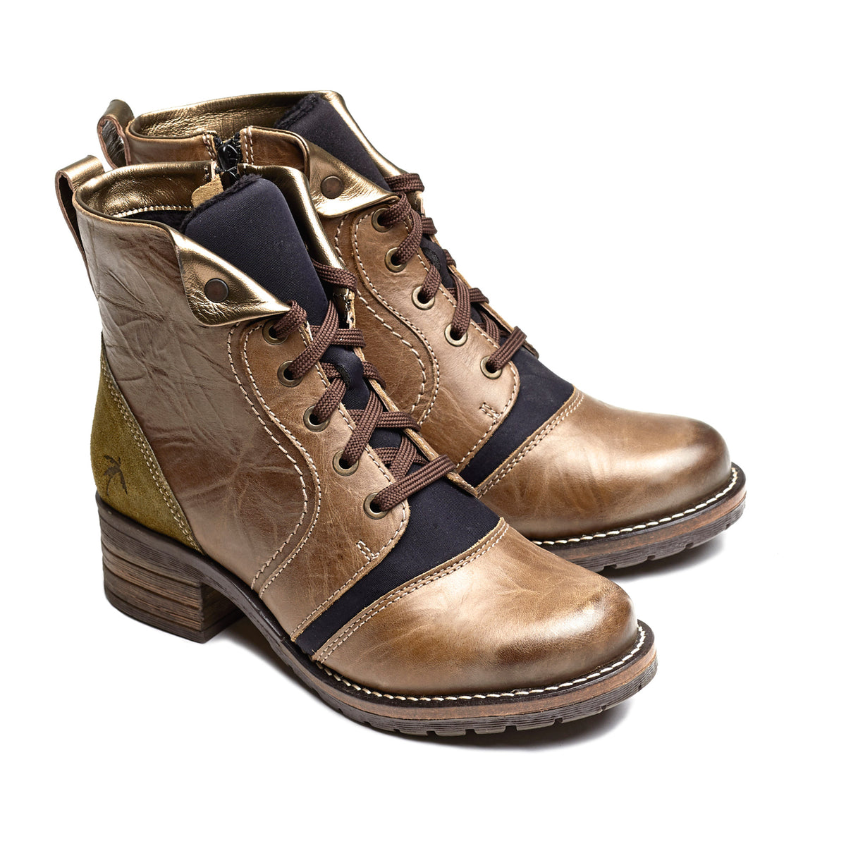 Karissa Scrunched Leather & Neoprene Boot