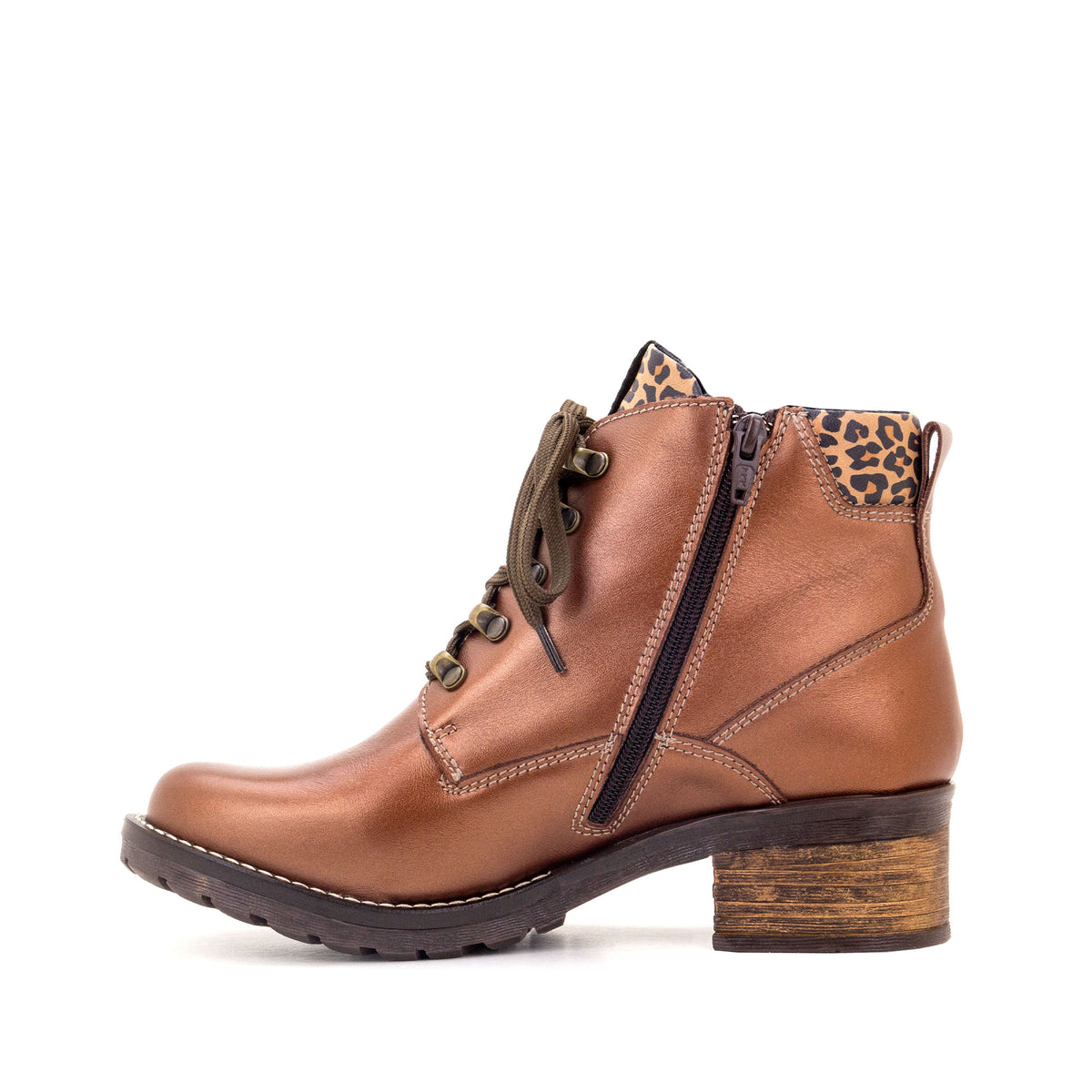 Karolina Metallic Leather Lace-Up Bootie