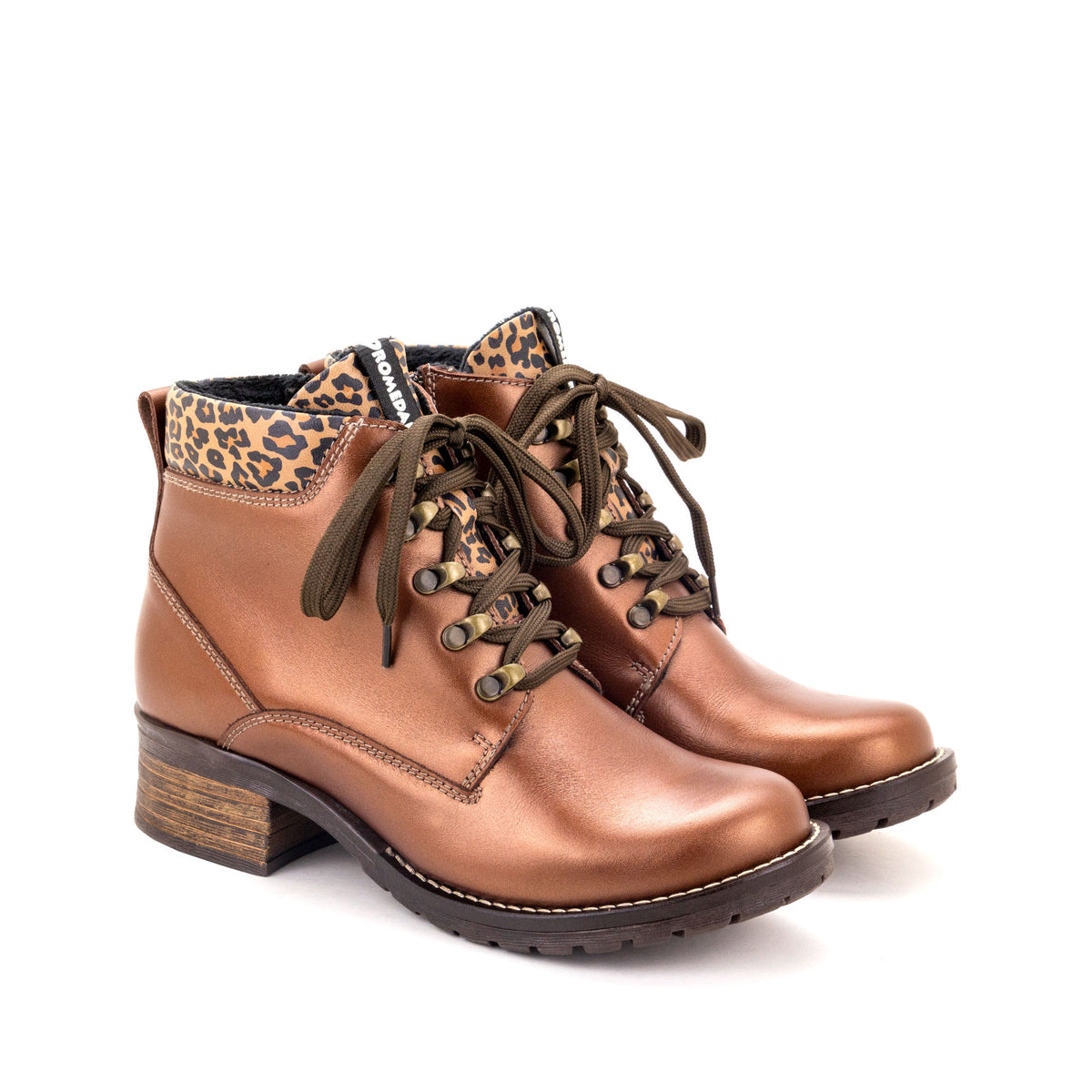 Karolina Metallic Leather Lace-Up Bootie