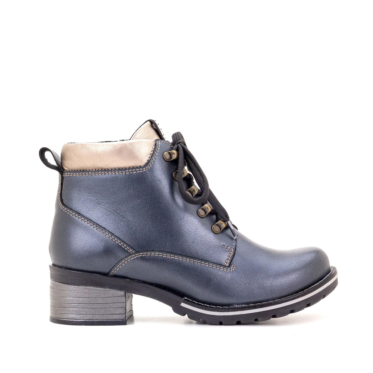 Karolina Metallic Leather Lace-Up Bootie