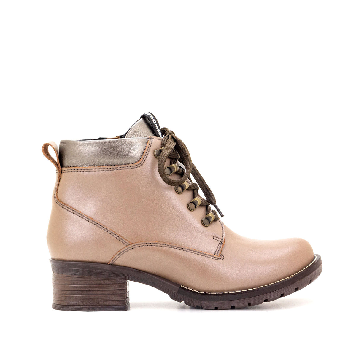 Karolina Metallic Leather Lace-Up Bootie