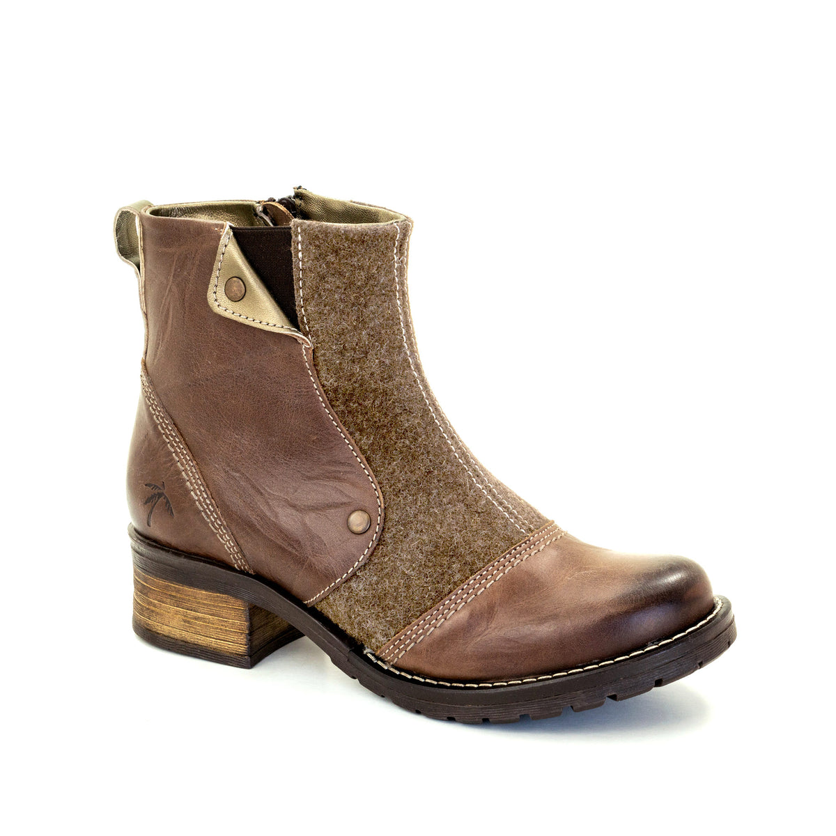 Kassia Leather & Burel Wool Boot