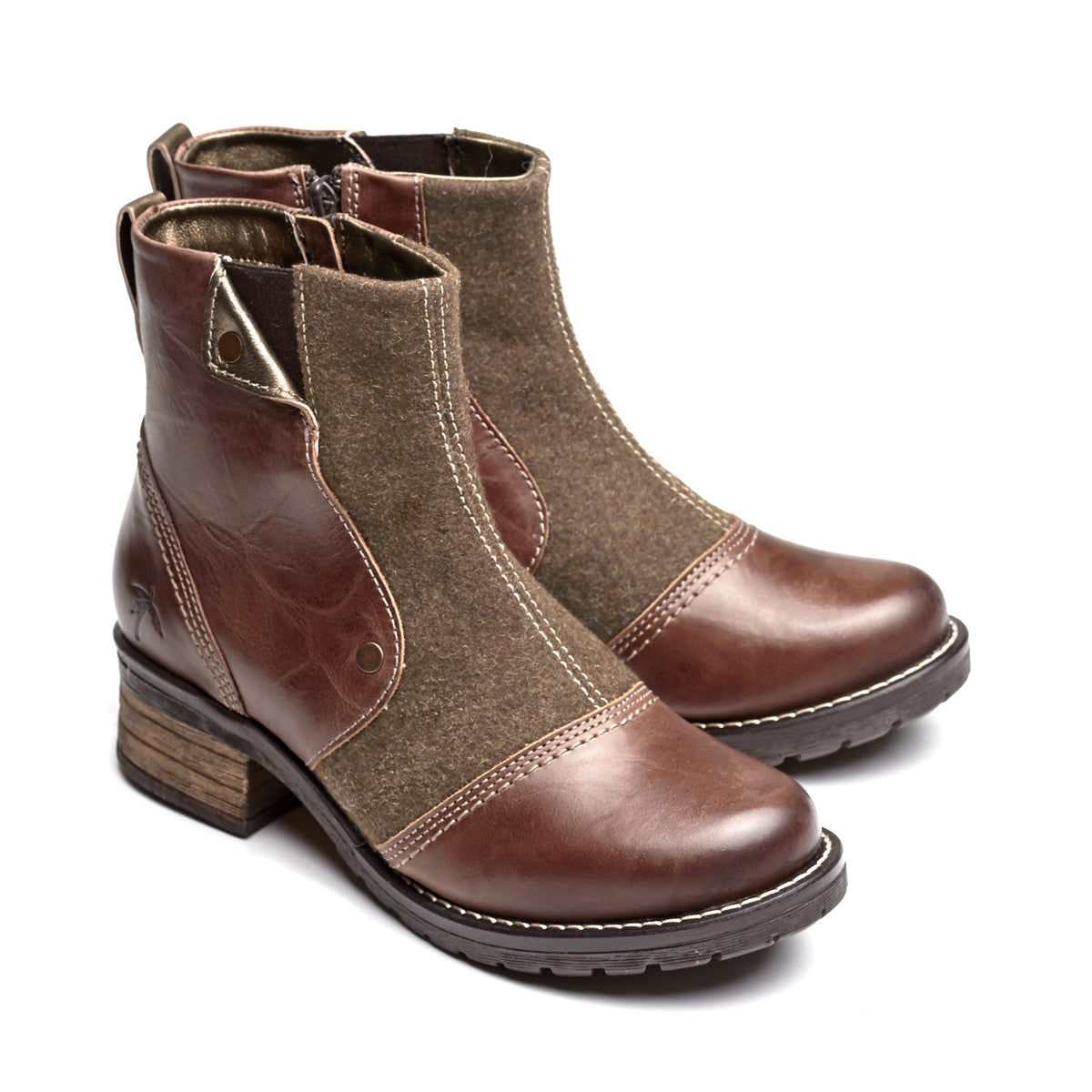 Kassia Leather & Burel Wool Boot