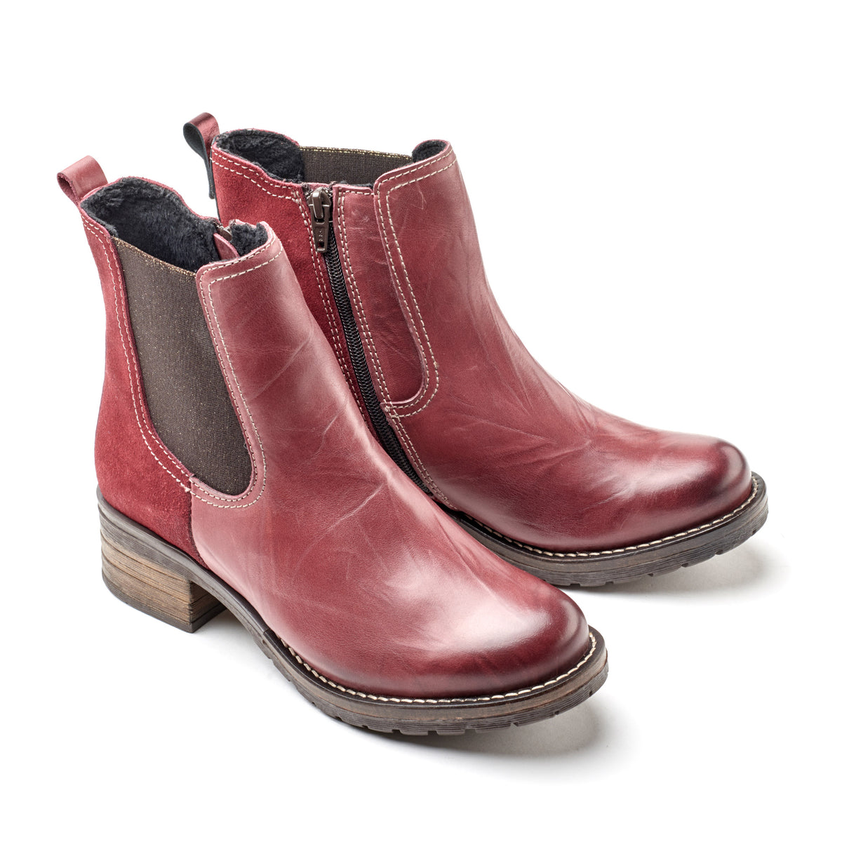 Kourtney Scrunched Leather Chelsea Boot