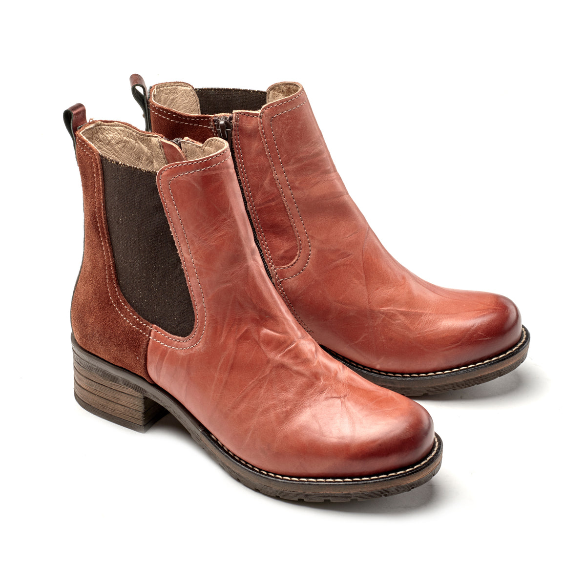 Kourtney Scrunched Leather Chelsea Boot