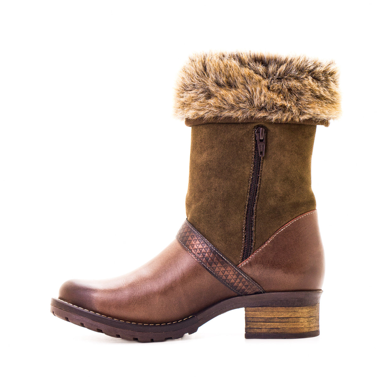 Kya Mid-Calf Leather & Fur Boot