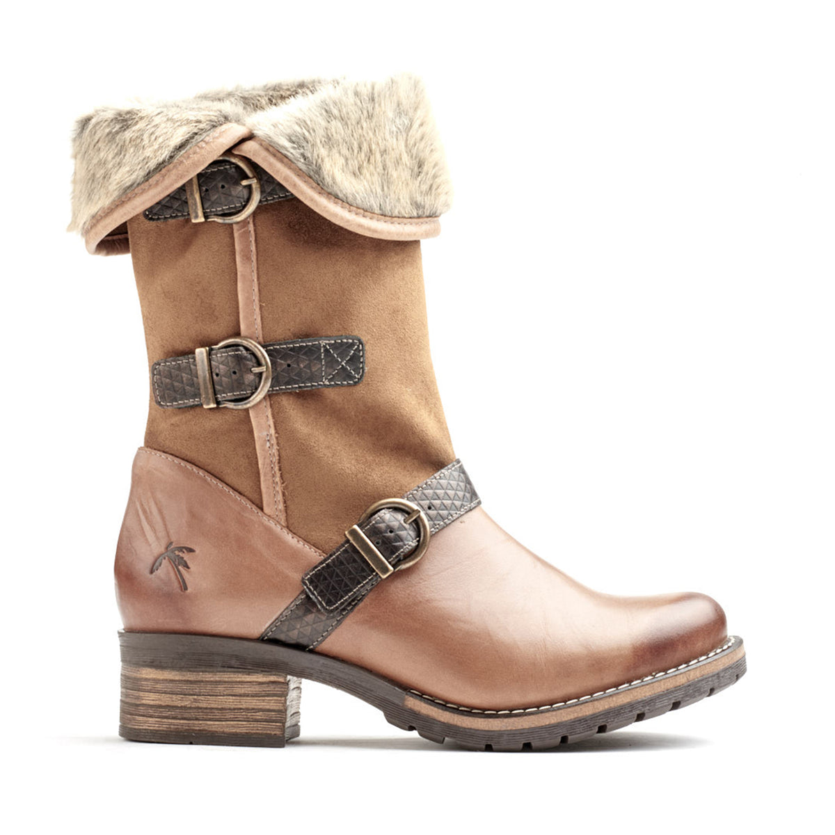 Kya Mid-Calf Leather & Fur Boot