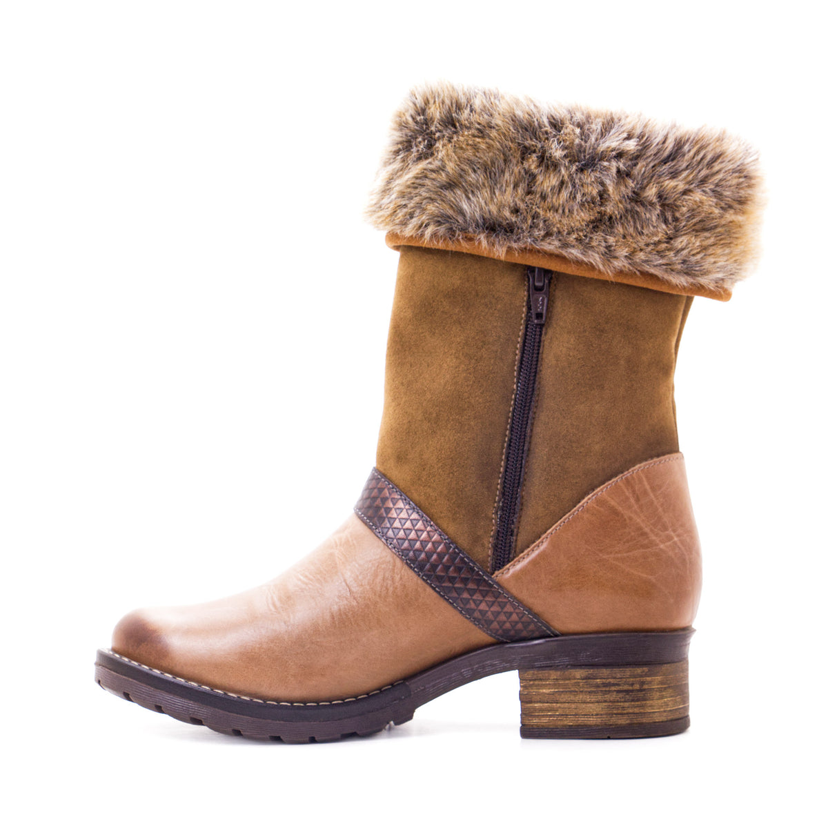 Kya Mid-Calf Leather & Fur Boot