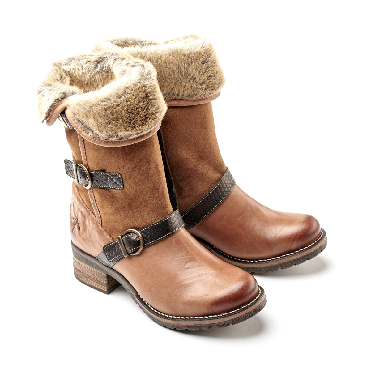 Kya Mid-Calf Leather & Fur Boot