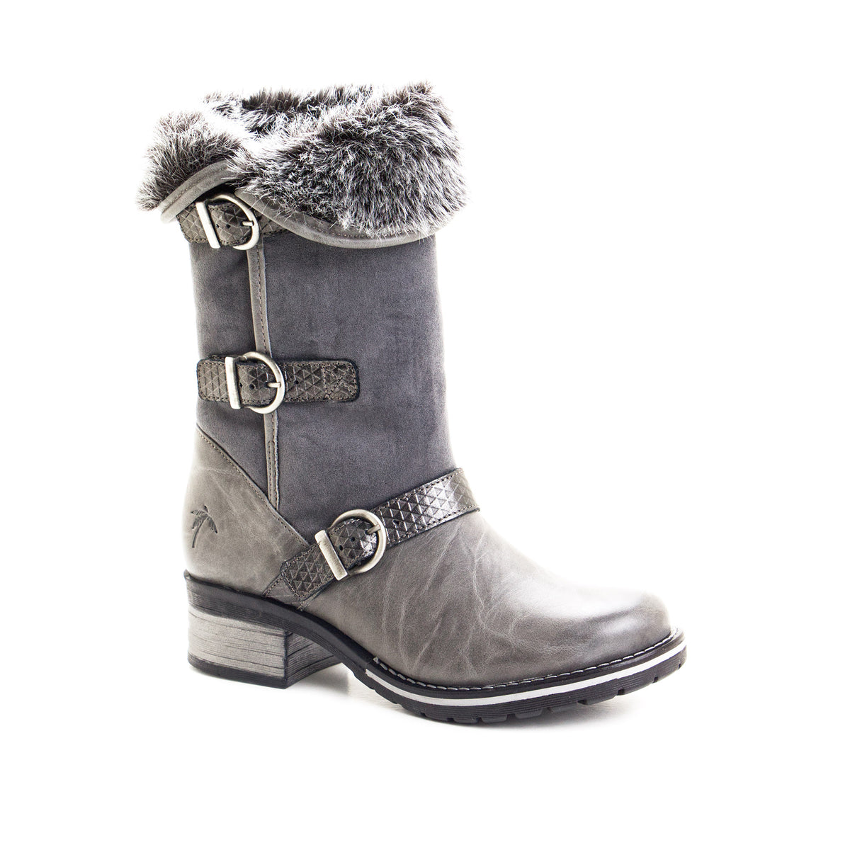 Kya Mid-Calf Leather & Fur Boot
