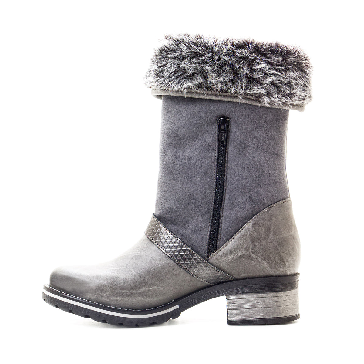 Kya Mid-Calf Leather & Fur Boot