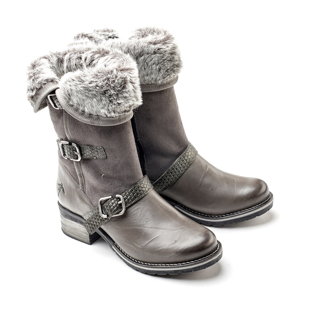 Kya Mid-Calf Leather & Fur Boot