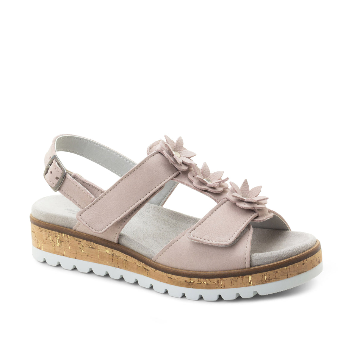 Rosine Leather Flower Adjustable Sandals
