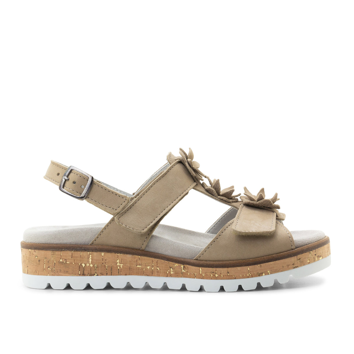 Rosine Leather Flower Adjustable Sandals