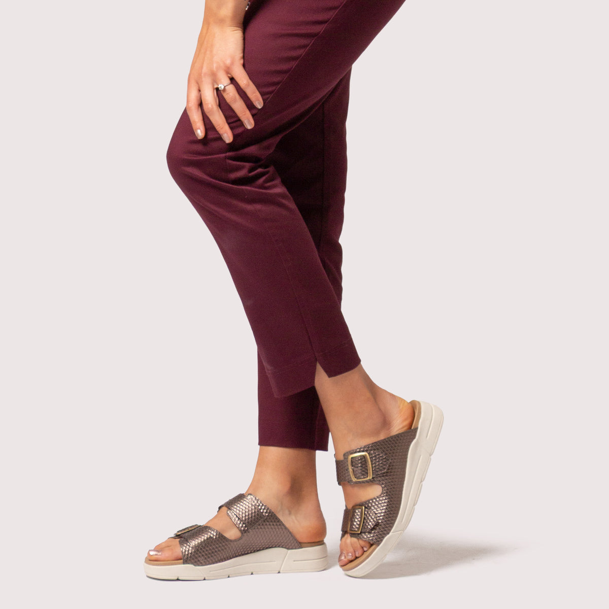 Terry Slip-On Metallic Cairo Leather Sandal