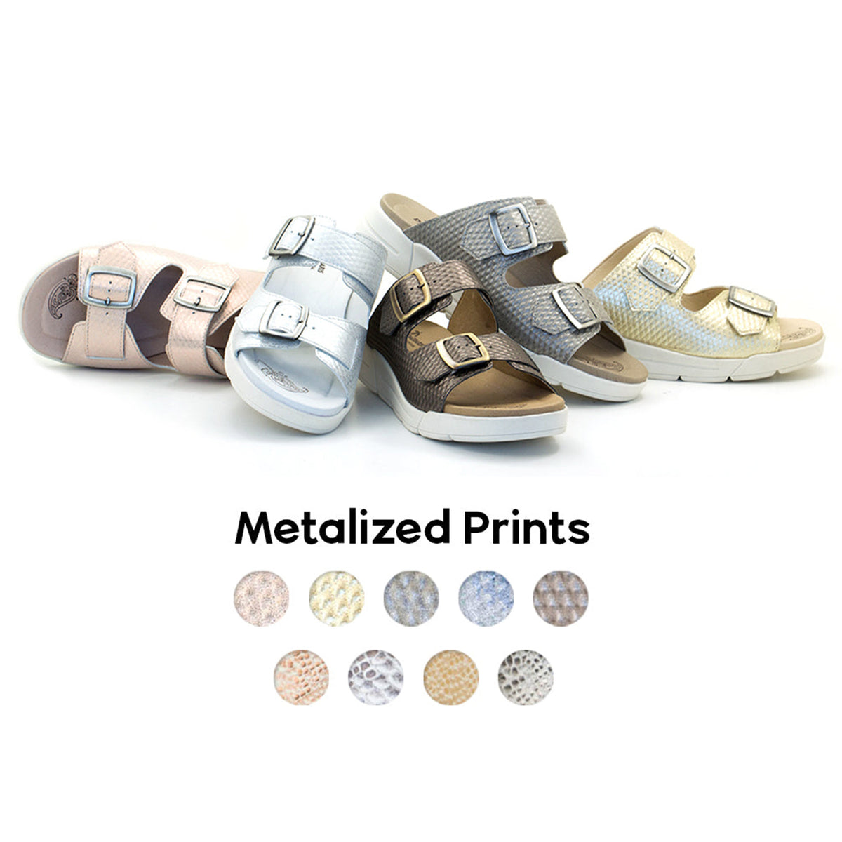Terry Slip-On Metallic Cairo Leather Sandal