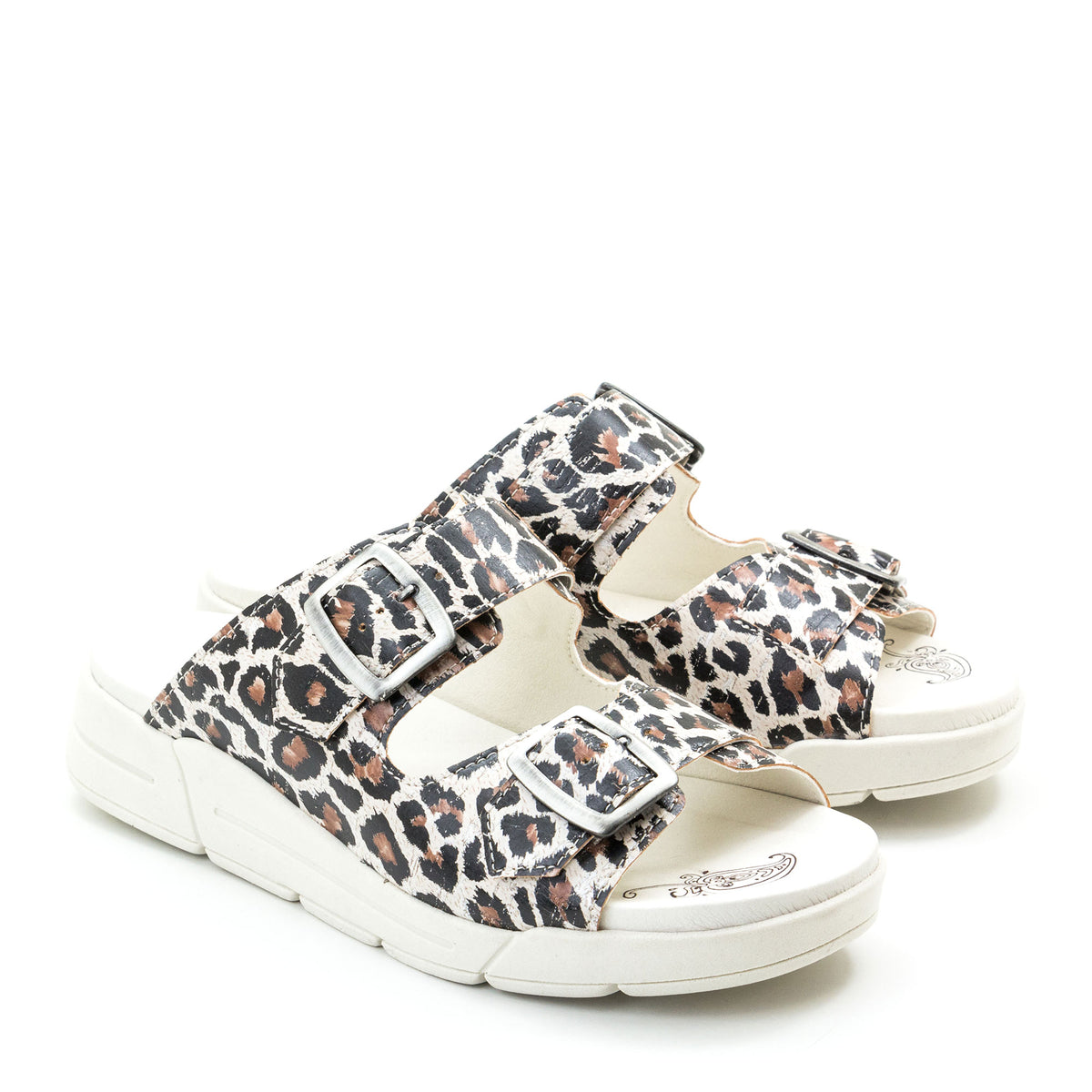 Terry Slip-On Leather Sandal in Animal Prints