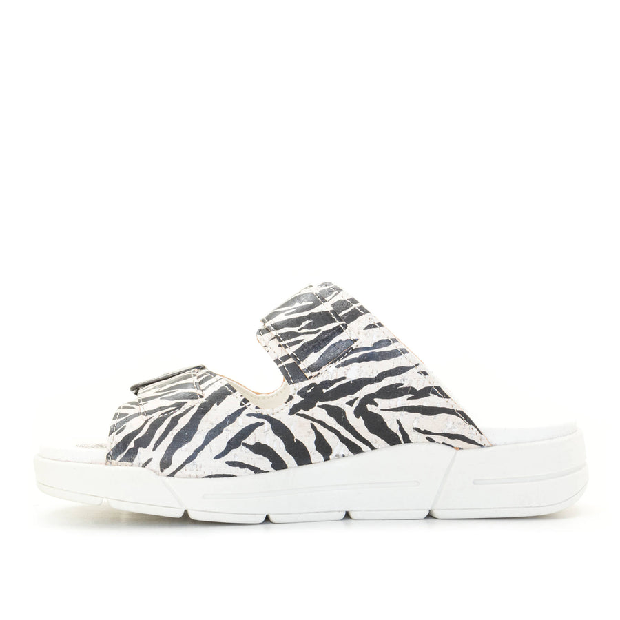 Terry Slip-On Leather Sandal in Animal Prints– Dromedaris Footwear